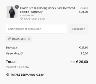 Oracle Red Bull Racing Logo Hoody Blauw voor €21,60 dmv code bij Castore