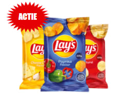 Alle varianten Lay's Chips 225 gram voor €0,79 bij Dirk