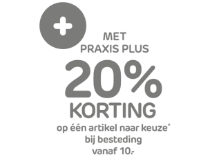 20% korting op artikel naar keuze met Praxis Plus