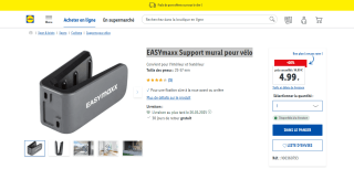 EASYmaxx Support mural pour vélo à 4,99€