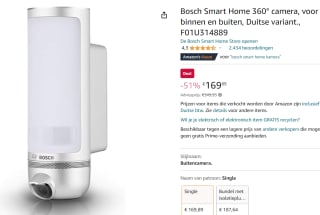 Bosch Smart Home Eyes buitencamera met verlichting voor €169,89 bij Amazon