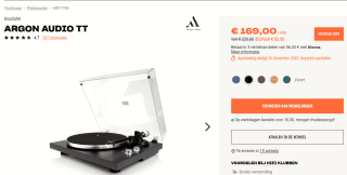 Argon Audio TT draaitafel voor €169 bij HiFi Klubben