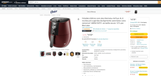 AirFryer da Electrolux de 4 Litros, modelo Efficient por Rita Lobo - R$ 419