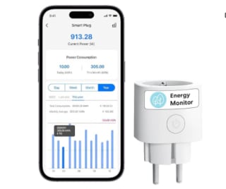 Prise connectée WiFi Meross (FR) - 16A, Mesure de la consommation & production à 9,99€