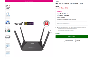W/L Router WiFi 6 AX1800 RT-AX52 – £44.99