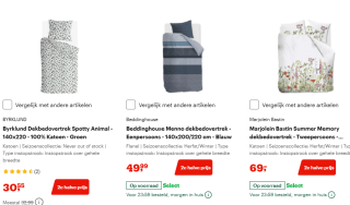 2e halve prijs op dekbedovertrekken bij Bol