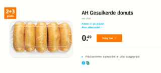 25 gesuikerde donuts voor €0,98 bij de Ah