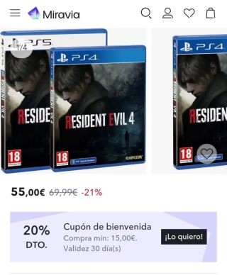 Resident Evil 4 Remake PS4 o PS5 por 45€.