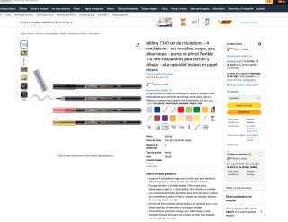 Edding 1340 Set de 4 Rotuladores punta de pincel flexible 1-6 mm por solo 2€