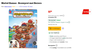 Bouwpret met Bevers (Mattel Games) voor €5,69 bij Bol