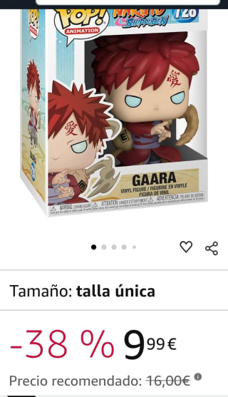 Funko Pop Animation Naruto Gaara por 9,99€.