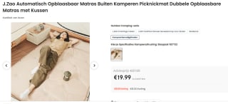 Tweepersoons Automatisch Opblaasbaar kampeermatras voor €19,99 bij Ochama