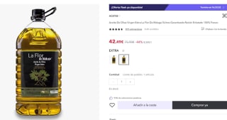 Aceite de Oliva Virgen Extra La Flor de Malaga 5L por 42,49€ (30,49€ usuario nuevo)