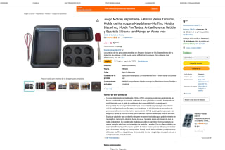 Juego Moldes Repostería Varios Tamaños + Batidor y Espátula a solo 8,99€