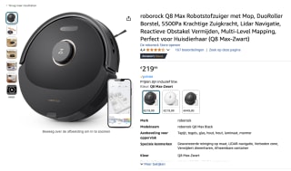 roborock Q8 Max Robotstofzuiger met Mop voor 219,99