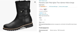 Panama Jack dames laarzen maat 38 voor €43,29 bij Amazon.