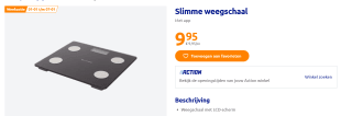 Silvergear Slimme Bluetooth Weegschaal voor €9,95 bij de Action