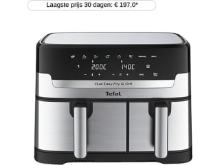 Tefal Dual Easy Fry & Grill EY905B - Heteluchtfriteuse - 2700W - 8,3L voor €119 na cashback bij de mediamarkt