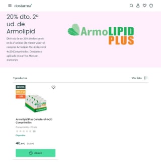 -20% la Segunda Unidad de Armolipid.