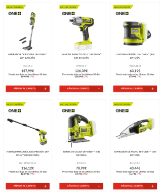 Descuento del IVA en herramientas sin batería