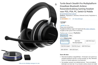 Turtle Beach Stealth Pro PS5 Wireless Headset voor €240 bij Amazon