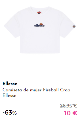 Camisetas deportivas para ellas a 9€, 10€ y 11€