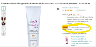 Acondicionador marca Pantene Pro-V Hair Biology Purifica & Reconstruye 160 ml por 4,19€