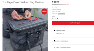 Foxrage Camo Welded Bag roofvistas voor €25 bij Angling direct