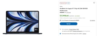 MacBook Air 13" M2 256GB SSD en oferta con TDC BBVA o Citibanamex a 18 MSI
