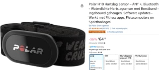 Polar H10 Hartslagsensor Zwart voor €64,10 bij Amazon