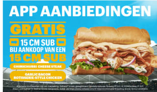 Diverse aanbiedingen bij Subway via de app