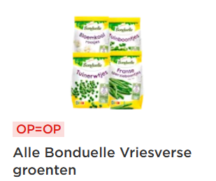 Alle Bonduelle Vriesverse groenten voor €1 per zak bij de Plus