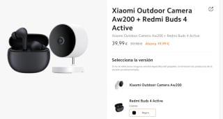 Xiaomi Outdoor Camera Aw200 + Redmi Buds 4 Active por 33,99€