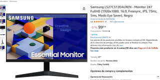 Monitor Samsung LS27C312EAUXEN 27" FullHD 1920x1080 16:9 Freesync por 99€