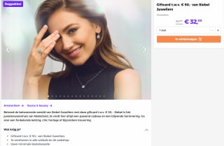 Giftcard t.w.v. €50 van Siebel Juweliers voor €32 bij Actievandedag