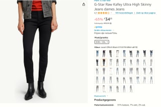 G-Star Raw Kafey Ultra High Skinny Wmn Jeans Dames voor €34,95 bij Amazon