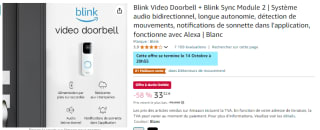 Blink Video Doorbell + Blink Sync Module 2 à 33,32€