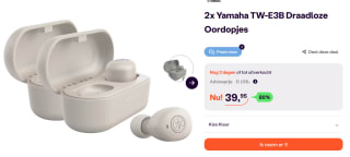 2x Yamaha TW-E3B Draadloze oordopjes voor €39,95 bij iBood
