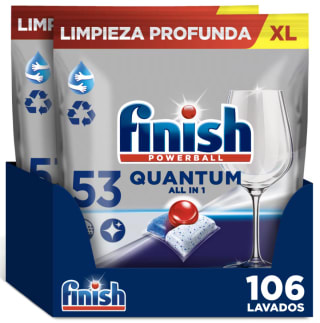106 pastillas Finish Powerball Quantum All in 1 lavavajillas por 21,59€ (cuenta nueva por 11,99€)