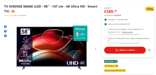 Recopilación Televisores en Worten a preciazos desde 84,99€