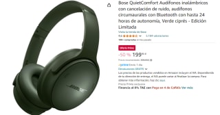 Bose QuietComfort Audífonos inalámbricos con cancelación de ruido y 24h de autonomía por 199,95€