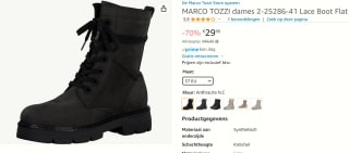 MARCO TOZZI leren dames veterboot zwart voor €29,99 bij Amazon