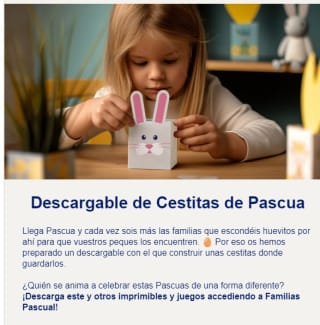 Cestitas de pascua descargables gratis desde leche pascual