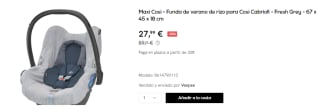 Maxi Cosi - Funda de verano de rizo para Cosi Cabriofi por 27.99€