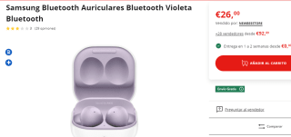 Samsung Galaxy Buds 2 violeta por solo 26€