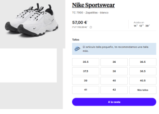 Zapatillas para Mujer Nike TC 7900 por 57€