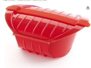 Lékué Estuche Vapor hondo de silicona platino, Rojo, 1-2 personas por 12,99€