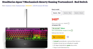 SteelSeries Apex 7 Mechanisch Qwerty Gaming Toetsenbord - Red Switch voor €142,90 bij Bol.com