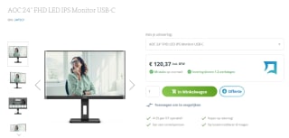 AOC 24P3CV monitor voor €120,37 bij Acknowledge