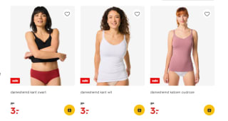 Diverse Dameshemden voor €3 bij de Hema